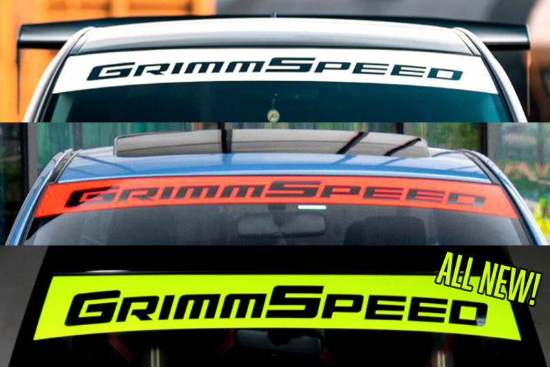 GrimmSpeed フロントガラスバナーステッカー 43インチ(約1092mm) ホワイト | スバル 2002年以降 WRX / STI / 2005-2009年 レガシィGT