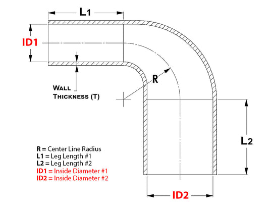 HPS 1-7/8インチ(48mm) - 2-1/8インチ(54mm) 内径 耐高温 4 層強化シリコン 90 度エルボリデューサーホース ブルー (48mm - 54mm 内径)
