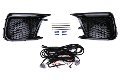 OLM フェイスリフト JDMスタイル DRL / シーケンシャルウィンカーベゼル（フォグ穴なし）- 18年以降 WRX* / STI