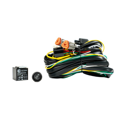 KC HiLiTES ワイヤリングハーネス FLEX ERA w/40 AMP リレー＆3ポジションLEDロッカースイッチ（3ピンデューテッシュコネクター付）