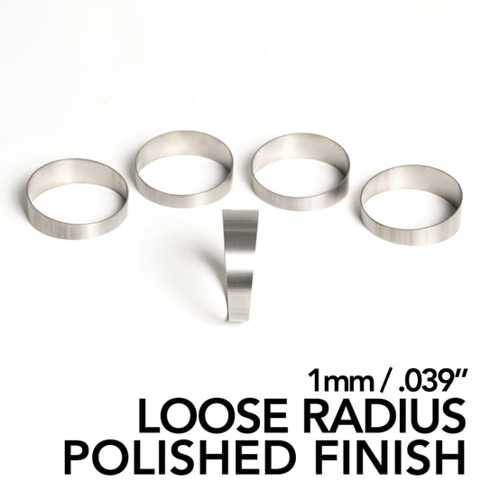Ticon チタン パイカット 外径1.75インチ(約44mm) 45度 2.3D 肉厚1mm(0.039インチ) 鏡面仕上げ 5個入り