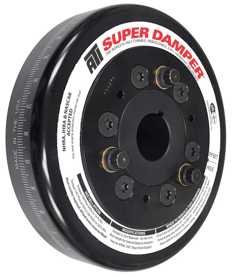 ATI ダンパー - 7.074インチ（約179.6mm） - スチール製 - シボレー スモールブロック / 90度 V6 - ポンティアック 4気筒 - 3リング - 1個入り