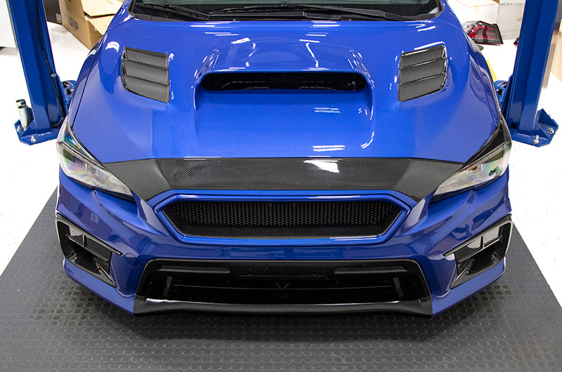 OLM カーボンファイバー アッパーフロントバンパーカバー - 2015-2021 スバル WRX / STI用