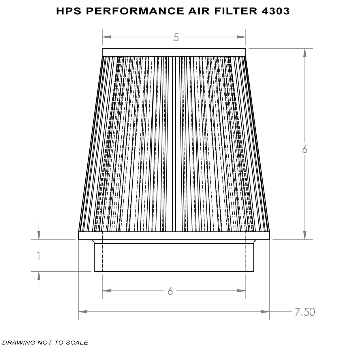 HPS エア フィルター 内径 6インチ(152mm)、エレメント長さ 6インチ(152mm)、全長 7インチ(178mm)
