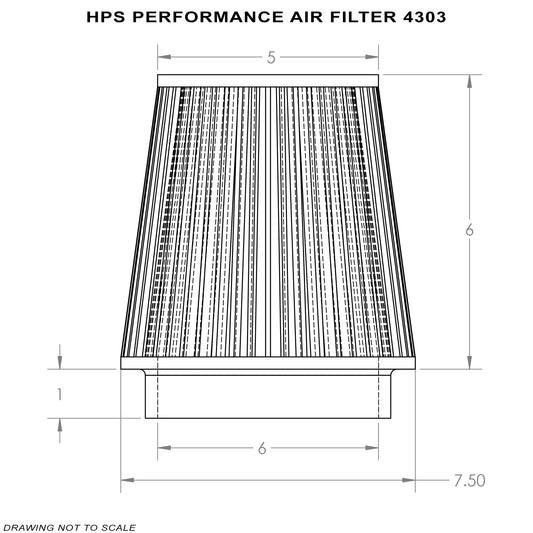 HPS エア フィルター 内径 6インチ(152mm)、エレメント長さ 6インチ(152mm)、全長 7インチ(178mm)