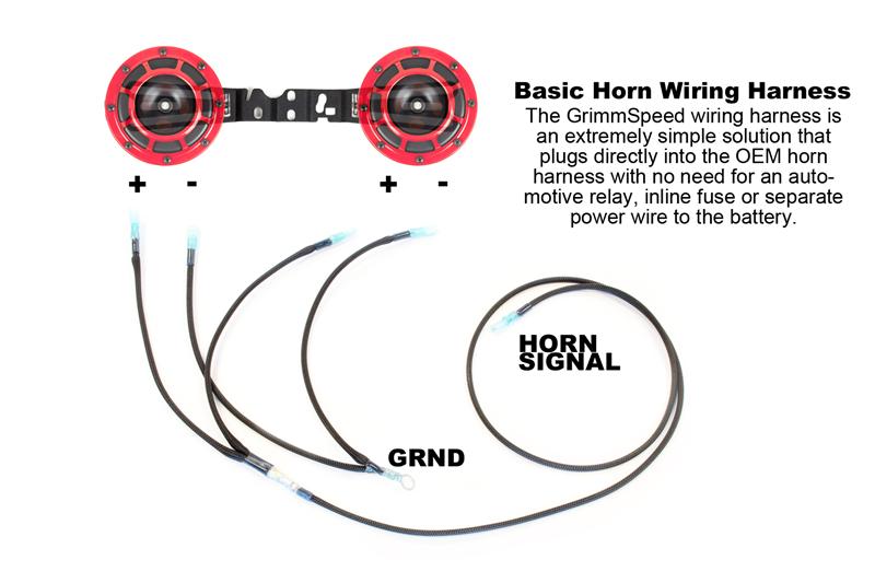 GrimmSpeed Hellaホーン用配線ハーネス | スバル 2002-2014年 WRX / STI
