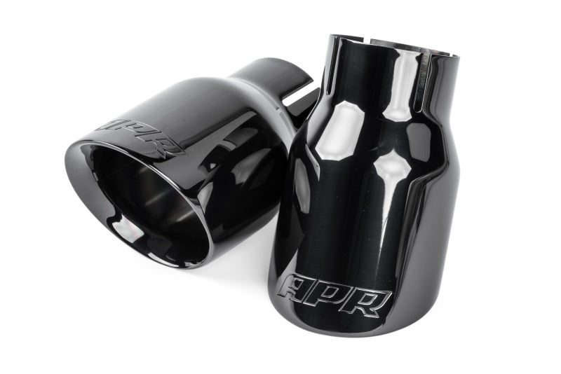 APR ダブルウォール 3.5インチ(約89mm) スラッシュカット マフラーテール - ダイヤモンドブラック - 2個セット