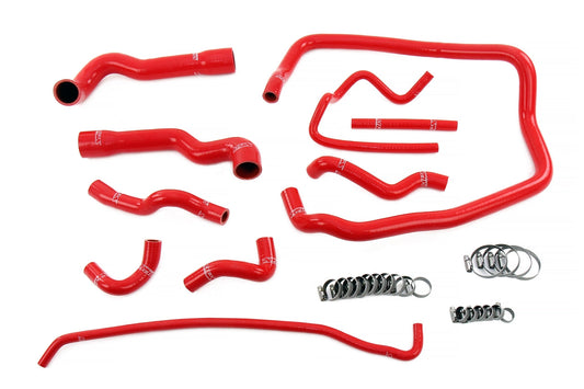 HPS シリコン ホース キット - ラジエーター、ヒーター、スロットル ボディ、エクスパンションタンク クーラント ホース 57-2088-RED