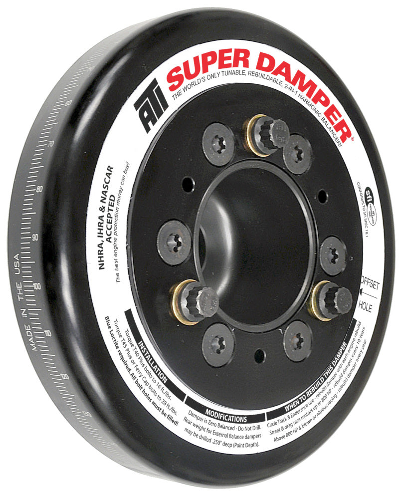 ATI ダンパー - 7.074インチ（約179.6mm） - アルミ製 - ホンダ Bシリーズ用 - レースダンパー - 4溝スチールハブ - 2リング