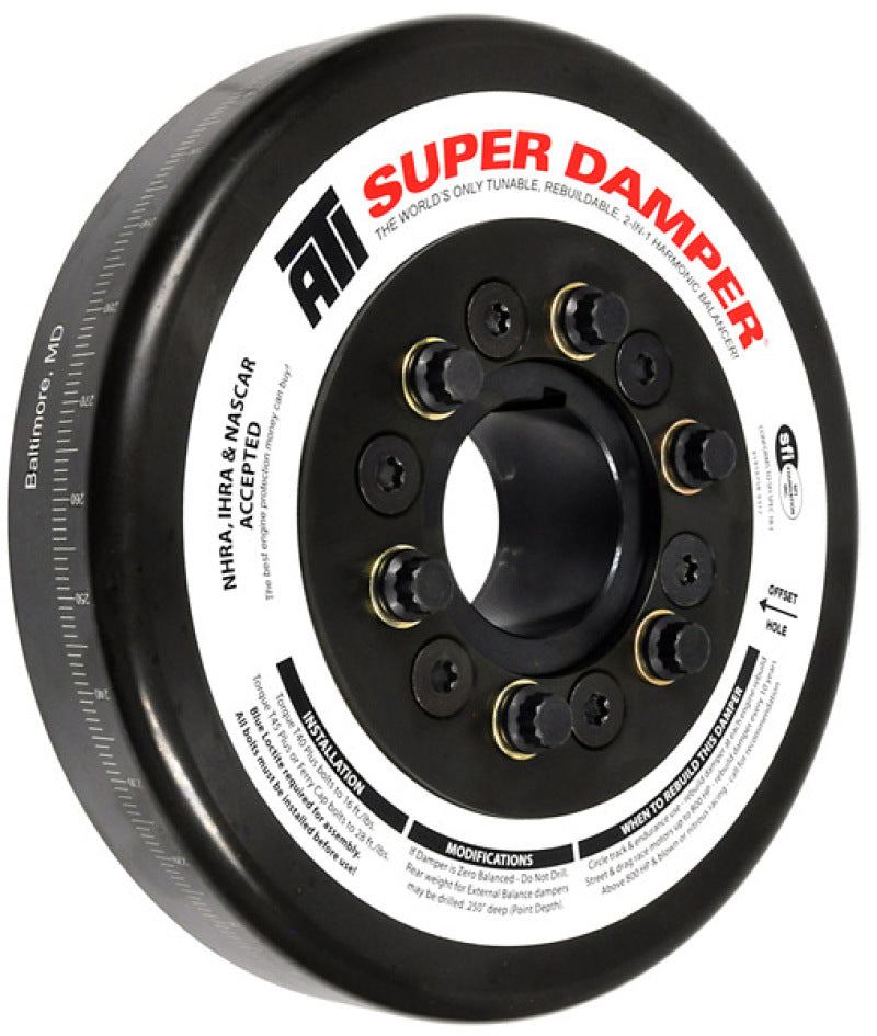 ATI ダンパー - 8.074インチ（約205mm） - スチール製 - John Deere 466/619 トラクター用 - Chevy フロント用 - 3リング - ディーゼル用