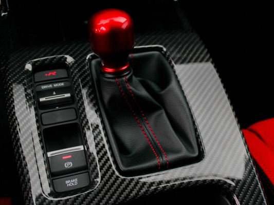 OLM LE カーボンファイバー シフトパネルカバー - 2023以降 ホンダ シビック FL5 タイプR用