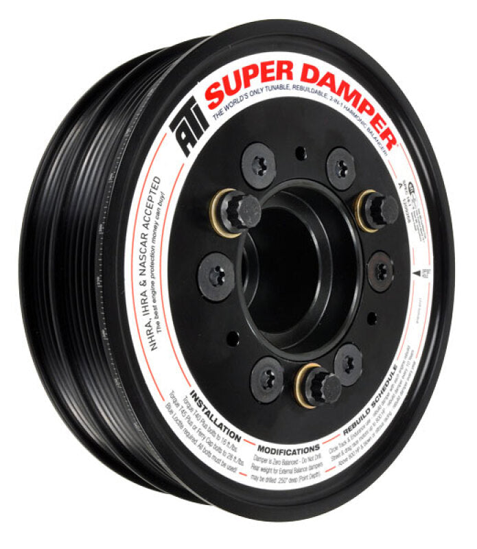 ATI ダンパー - 6.78インチ（約172.2mm） - アルミ製 - 6溝 - 2011年以降 Ford Coyote 5.0 Mustang ACなし用 - 4リング（OEM / 31T 8mm HTD）