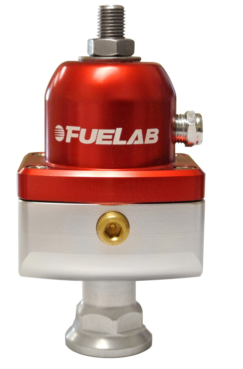 Fuelab 555 キャブレター用 アジャスタブル燃圧レギュレーター ブロッキングタイプ 4-12 psi (1) -8AN イン (2) -8ANアウトレット - レッド