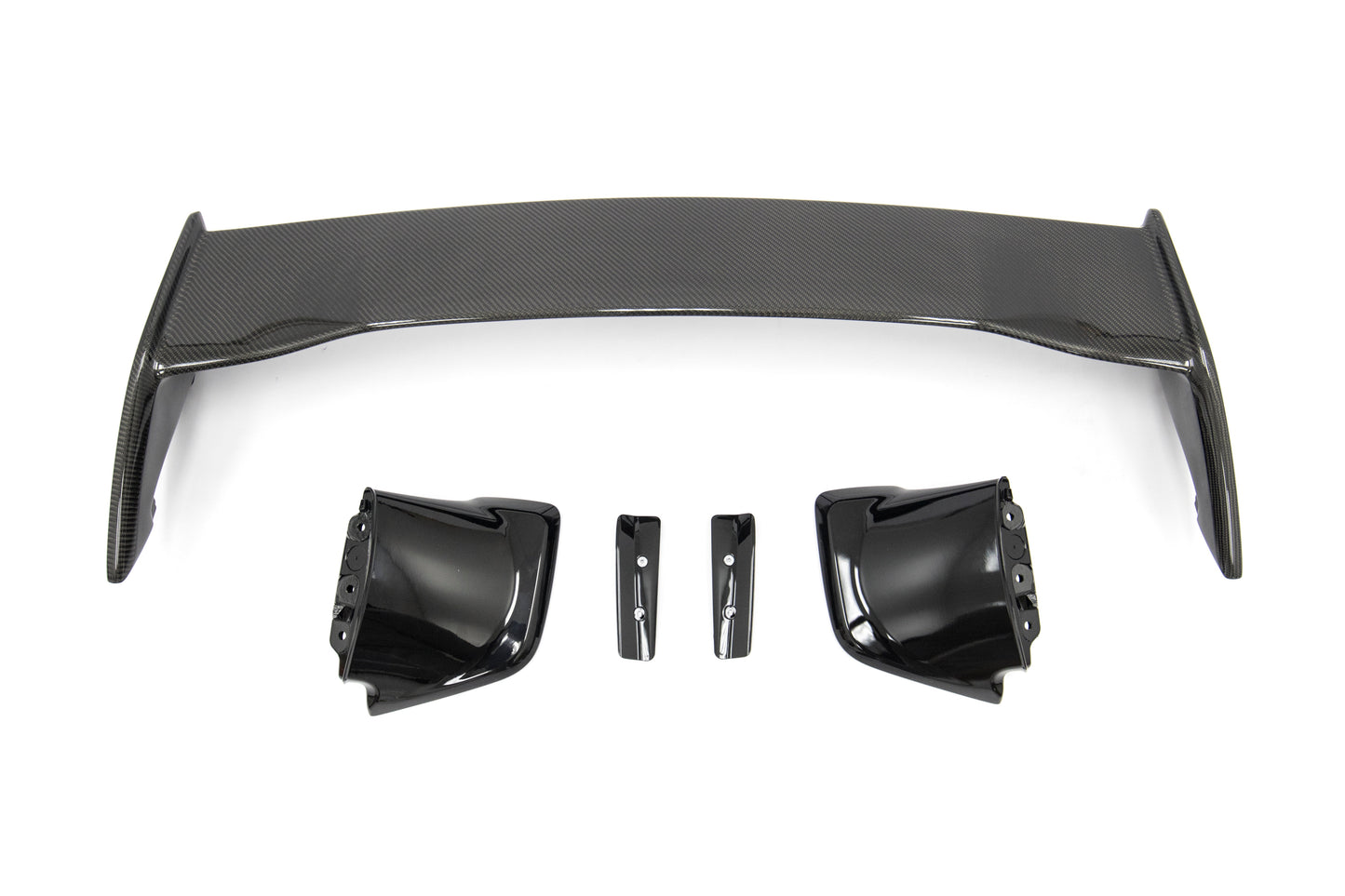 OLM Silverline カーボンファイバー OEM Sスタイルスポイラー ブラックベース付き - 2015年以降 WRX/STI
