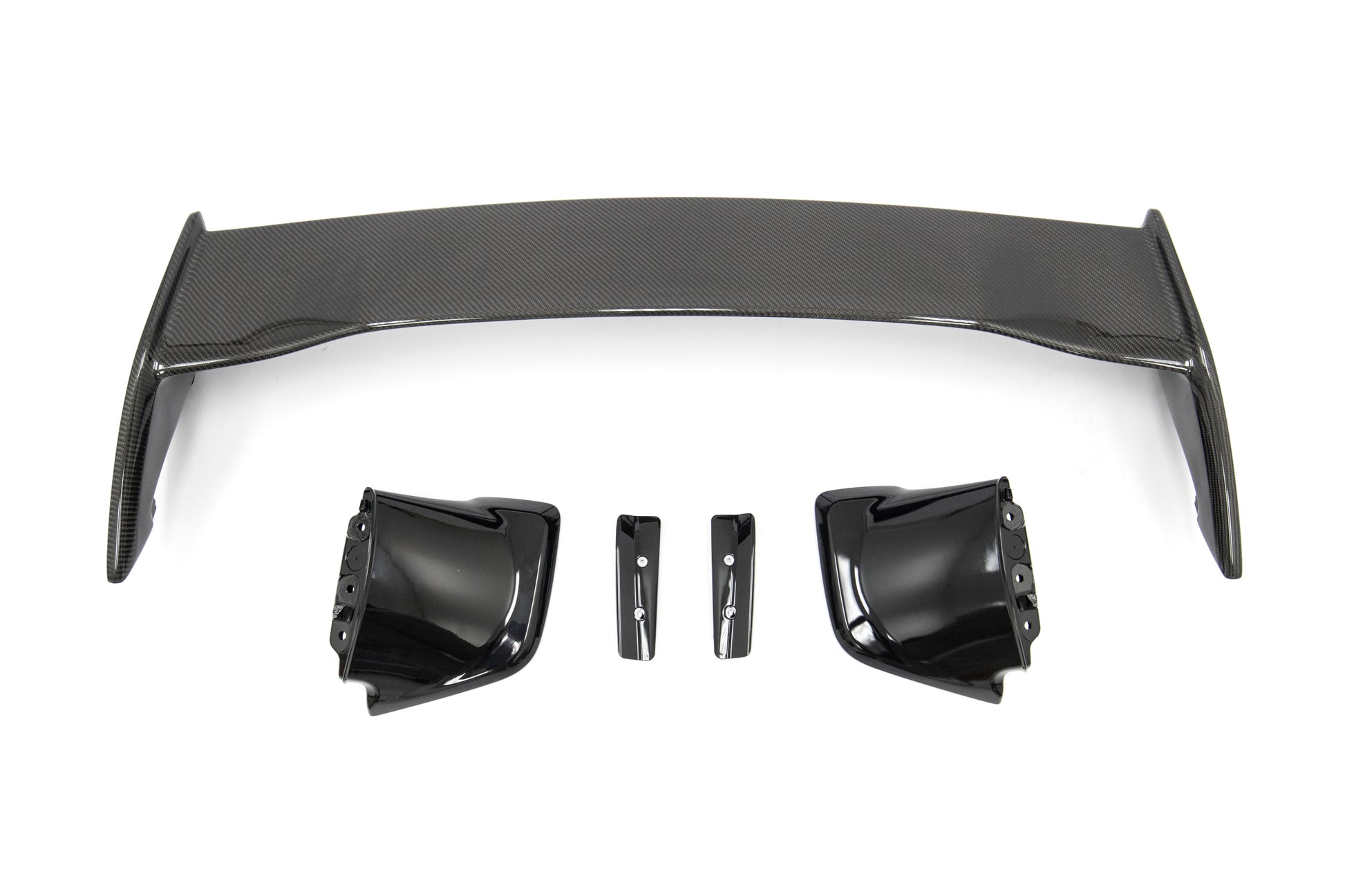 OLM Silverline カーボンファイバー OEM Sスタイルスポイラー ブラックベース付き - 2015年以降 WRX/STI
