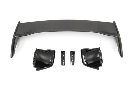 OLM Silverline カーボンファイバー OEM Sスタイルスポイラー ブラックベース付き - 2015年以降 WRX/STI