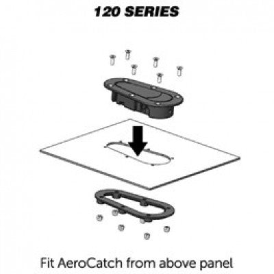 AeroCatch - 120-3000 カーボンルックノンロックフードピン