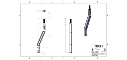 Sikky Manufacturing - 1.5インチ キンクド アッパーシフトロッド (SM-SRRT05)