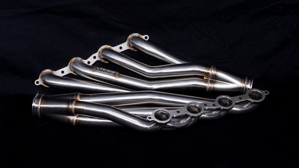 Sikky Manufacturing - GM A-Body LSスワップヘッダー ステンレススチールロングチューブ 1 7/8インチプライマリ、3インチマージコレクターおよびVバンドクランプアセンブリー (SM-HDR023SS)