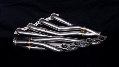 Sikky Manufacturing - GM A-Body LSスワップヘッダー ステンレススチールロングチューブ 1 7/8インチプライマリ、3インチマージコレクターおよびVバンドクランプアセンブリー (SM-HDR023SS)