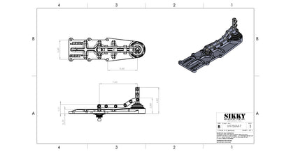 Sikky Manufacturing - 汎用 T56 マグナムリロケーション ショートシフター 7インチ (SM-SH-T56M-7)
