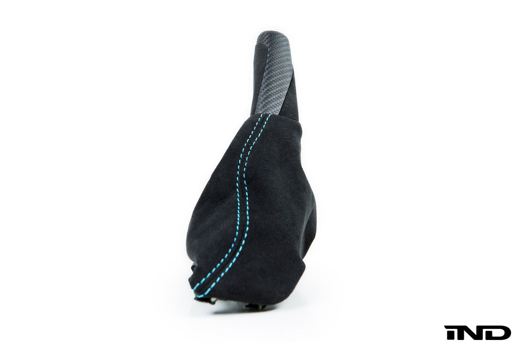 iND f87 m2 matte carbon stitched parking brake handle - iND Distribution