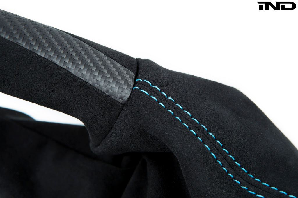 iND f87 m2 matte carbon stitched parking brake handle - iND Distribution