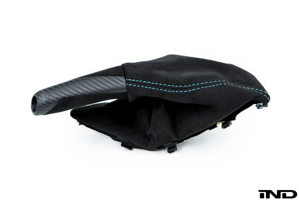 iND f87 m2 matte carbon stitched parking brake handle - iND Distribution