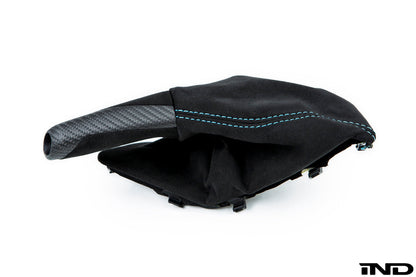iND f87 m2 matte carbon stitched parking brake handle - iND Distribution