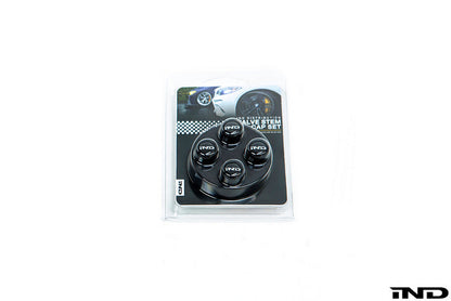 iND logo black valve stem cap set - iND Distribution