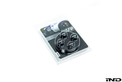 iND logo black valve stem cap set - iND Distribution