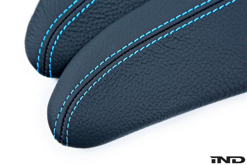 iND f87 m2 polar blue stitched leather knee pad - iND Distribution