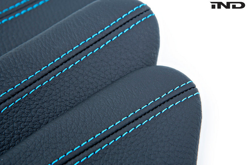 iND f87 m2 polar blue stitched leather knee pad - iND Distribution