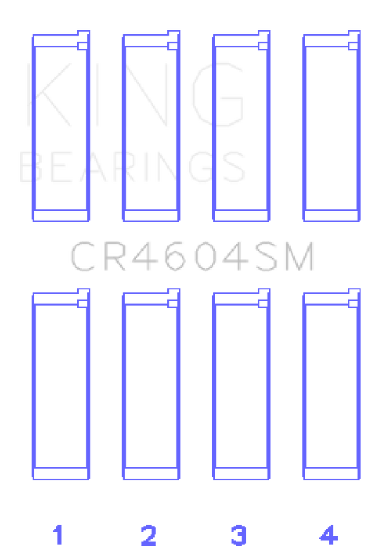 King Engine Bearings +0.5コンロッドベアリングセット | 2014 - 2016 フォード フュージョン & 2007 - 2009 マツダ CX-7 (CR4604SM0.5)