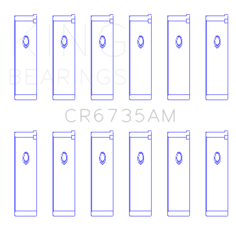 King Engine Bearings スタンダードパフォーマンスロッドベアリングセット |複数エンジン 適合品 (CR6735AM)