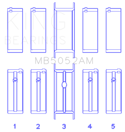 King Engine Bearings 0.25 メインベアリングセット | 1995 - 1999 クライスラー セブリング & 2000 クライスラー シーラス (MB5052AM0.25)