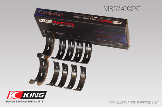 King Engine Bearings ハウジング ボア + .005 サイズ 0.25 メイン ベアリング セット |複数スバル 適合品 (MB5740XPG0.25)