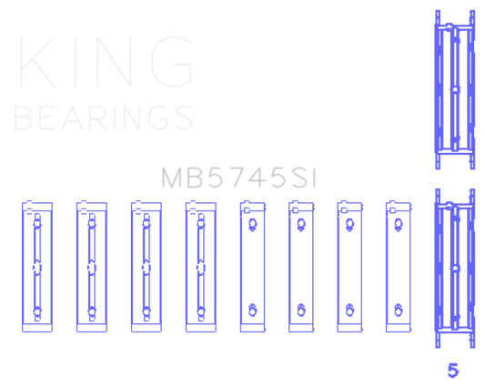 King Engine Bearings 0.25 オーバーサイズ メイン ベアリング セット | 2013 - 2020 スバル BRZ、2011 - 2013 スバル フォレスター、2012 - 2022 スバル インプレッサ (MB5745SI0.25)