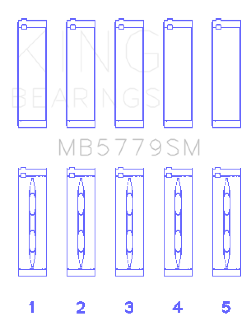 King Engine Bearings 0.25 メインベアリングセット |複数エンジン 適合品 (MB5779SM0.25)