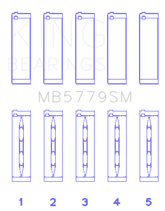 King Engine Bearings 0.25 メインベアリングセット |複数エンジン 適合品 (MB5779SM0.25)