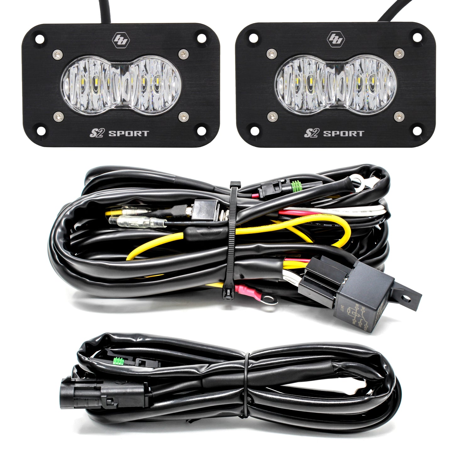 Baja Designs S2 Sport ユニバーサル フラッシュマウント リバース LED ライトキット - 547807 & 547808