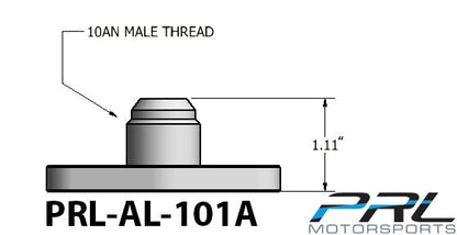 PRL Motorsports T3/T4 ターボ -10AN ポート付きオイルドレンフランジ スタンダード
