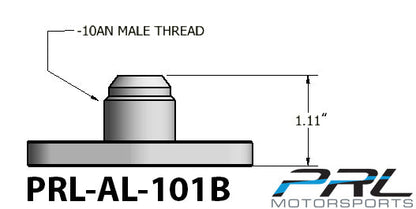 PRL Motorsports T3/T4 ターボ -10AN ポート付きオイルドレンフランジ スタンダード