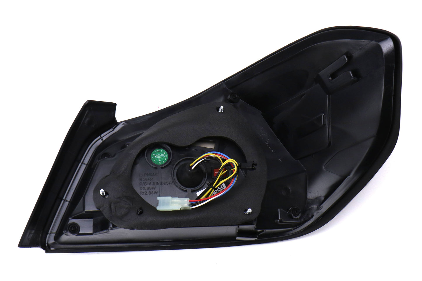 OLM エボリューション テールライト（スモークレンズ、ブラックベース、レッドバー）- 2015-2021 WRX / STI