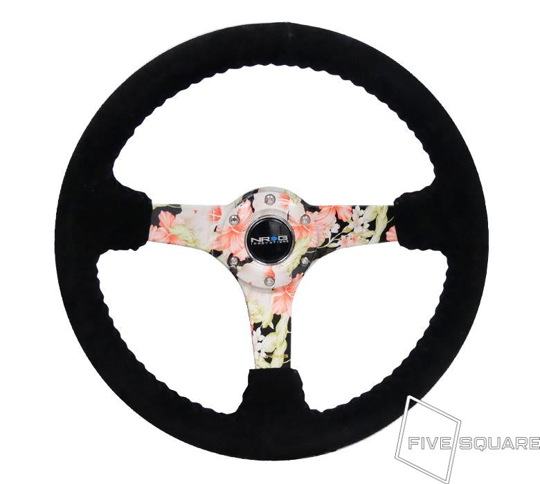 NRG ステアリングホイール フローラル 花柄 Φ35 レザー